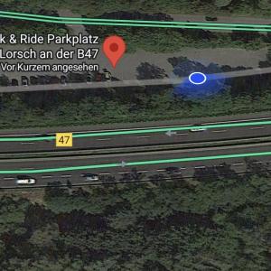 Park & Ride Parkplatz Lorsch an der B47