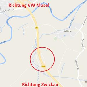 Parkplatz B93 vor Zwickau (Höhe VW Mosel)