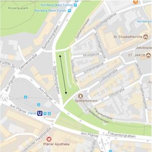 Spittlertorgraben Burggraben beim Plärrer Nürnberg